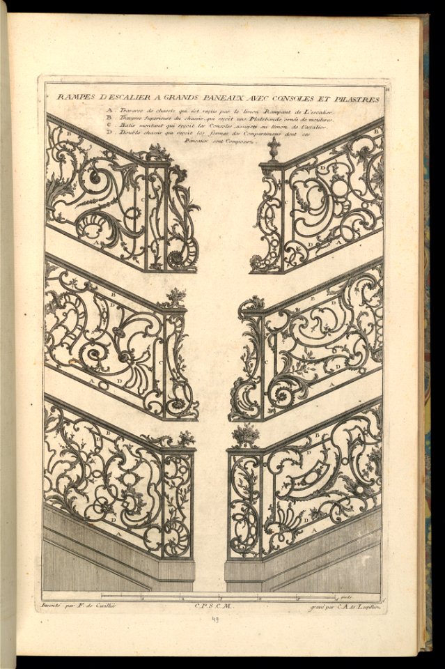 Print, Rampes d'Escalier a Grands Paneaux avec Consoles et Pilastres, 1745 (CH 18242165)