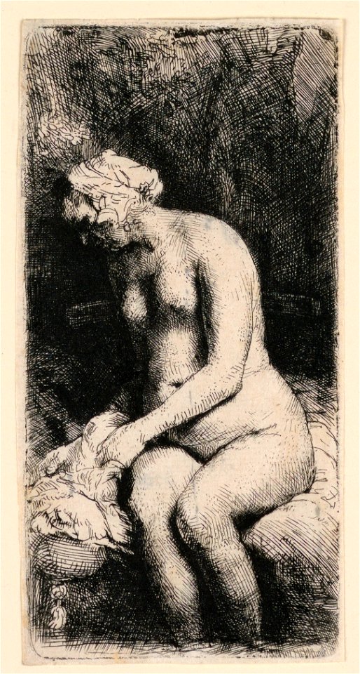 Print, Woman Bathing Her Feet at a Brook, 1658 (CH 18384729-2)