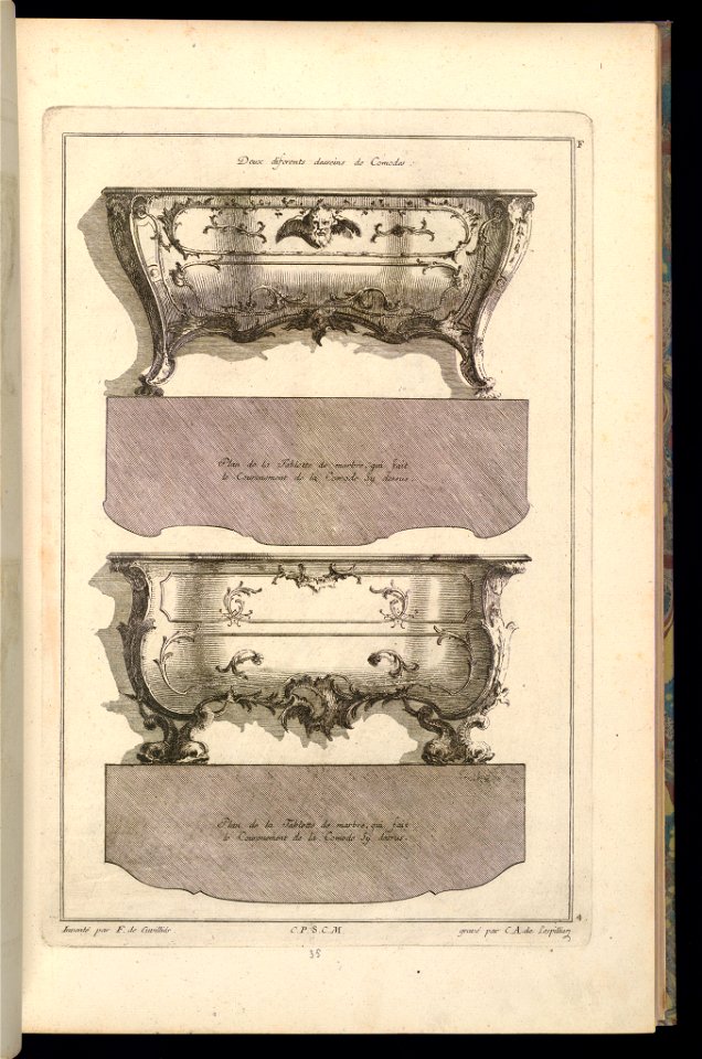 Print, Deux diferents desseins de Comodes, 1745 (CH 18242057)