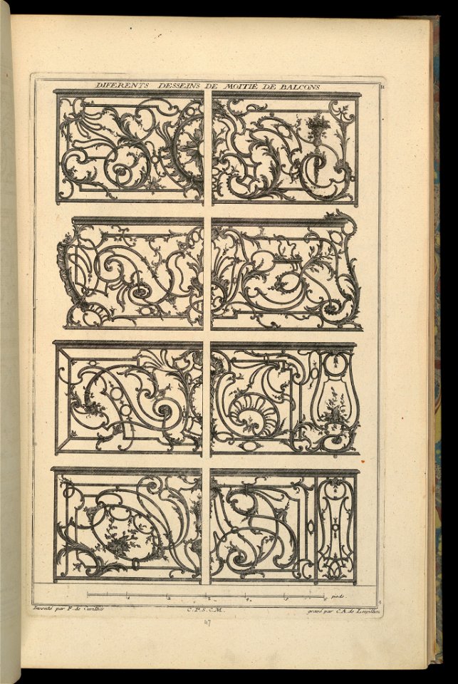 Print, Diferents Desseins de Moitie de Balcons, 1745 (CH 18242147)