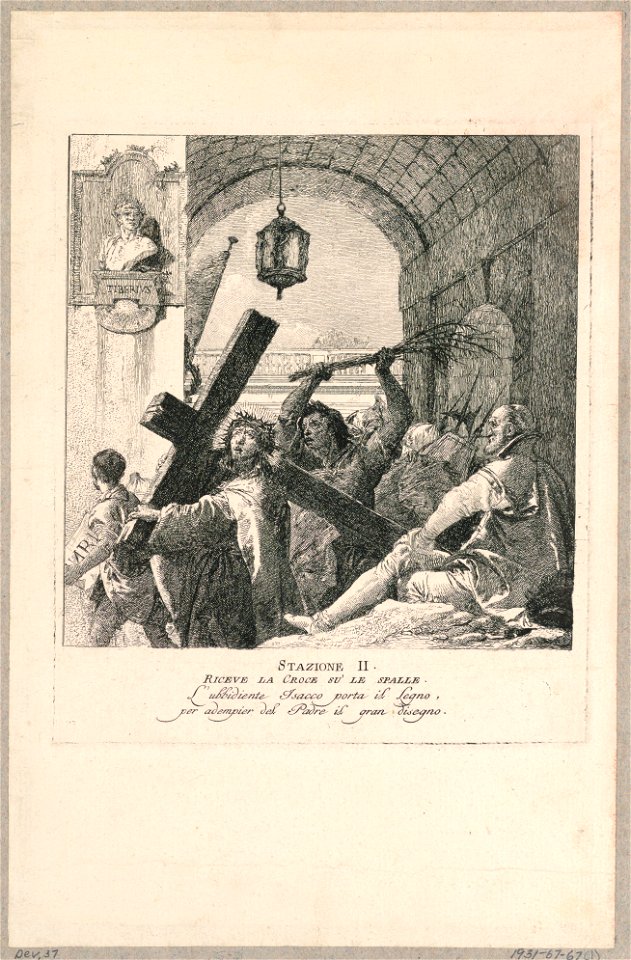 Print, Via Crucis - Station II, He takes the Cross on His Shoulders, ca. 1749 (CH 18328437)