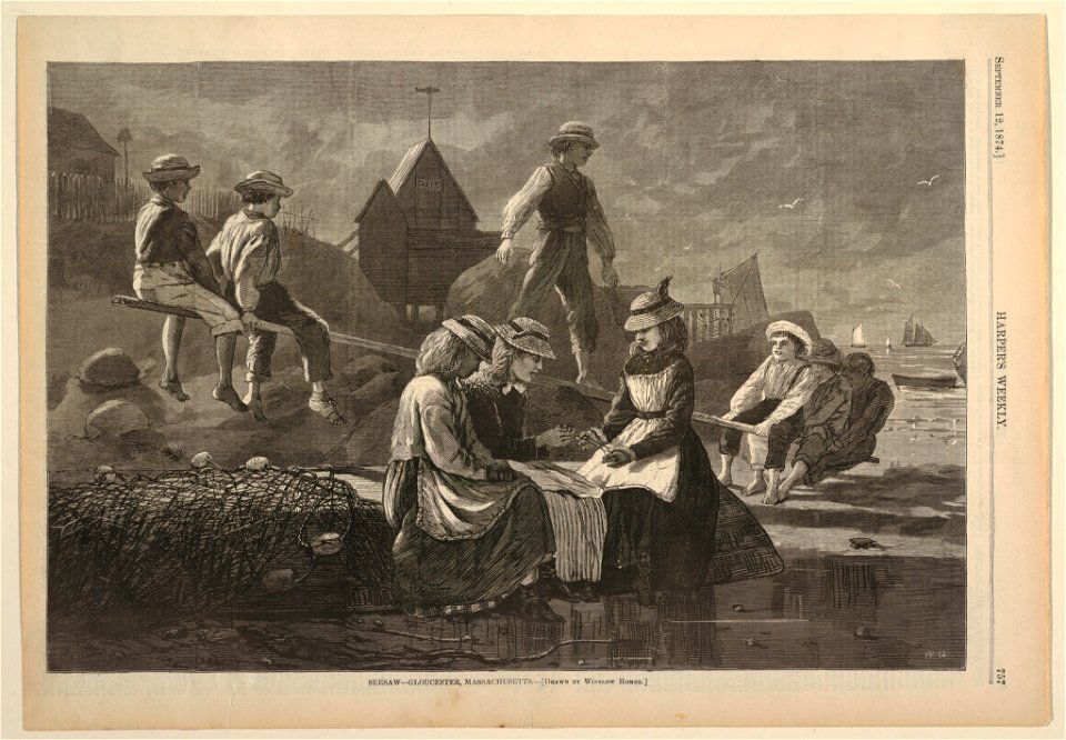 Print, Seesaw - Gloucester, Massachusetts, from Harper's Weekly, September 12, 1874, p. 757., September 12, 1874 (CH 18389819)