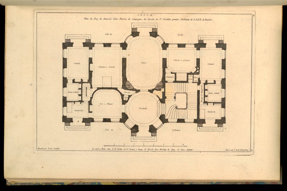 Print, Plan du Rez de chaussée d'une Maison de Campagne - , 1745 (CH 18242283)