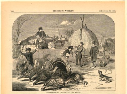 Print, Thanksgiving Day, way and means, Harper's Weekly, November 1858 (CH 18606407)