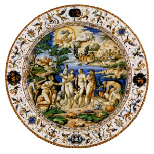 Probably the workshop of Orazio Fontana - The Judgment of Paris - Google Art Project