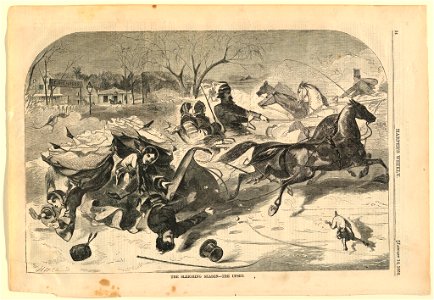Print, The sleighing season-the upset, Harper's Weekly, January 1860 (CH 18344855)