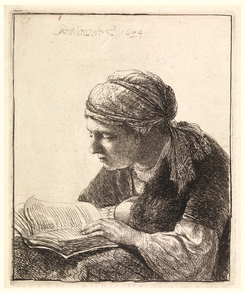 Print, Woman Reading, 1634 (CH 18612695)