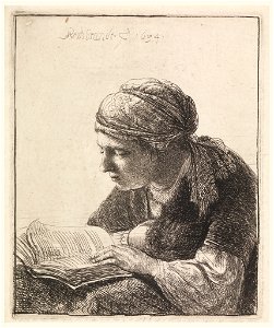 Print, Woman Reading, 1634 (CH 18612695). Free illustration for personal and commercial use.