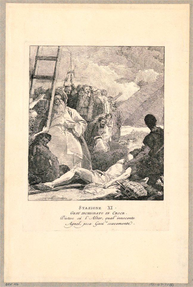 Print, Via Crucis - Station XI, Jesus is Nailed to the Cross, ca. 1749 (CH 18328463)
