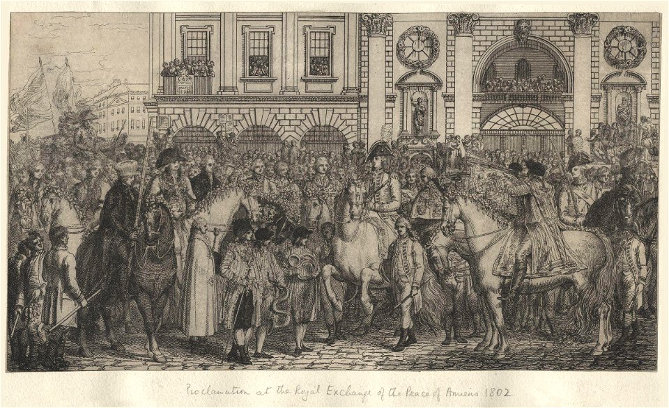 Proclamation at the Royal Exchange of the Peace of Amiens, 1802 by Peltro William Tomkins