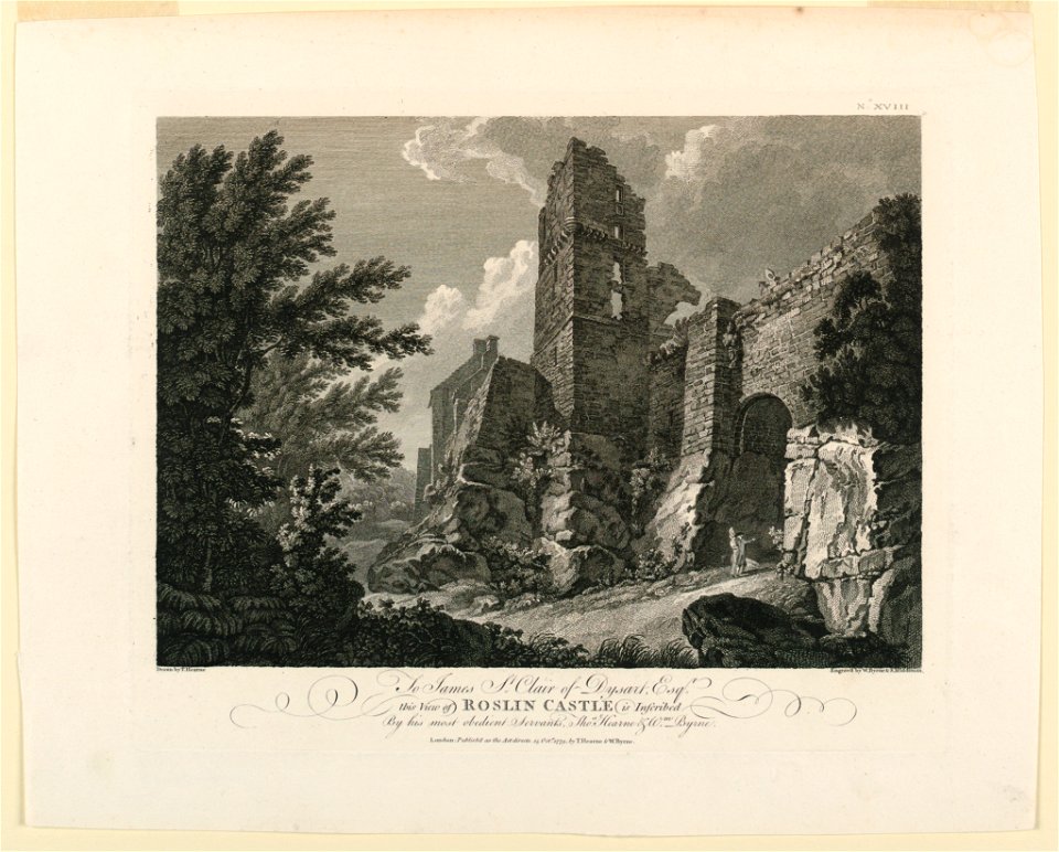 Print, View of Roslyn Castle, 1779 (CH 18408431)