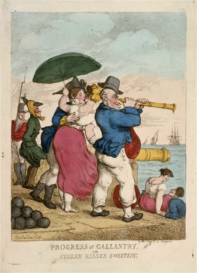 Progress of Gallantry, or Stolen kisses sweetest (caricature) RMG PW3824