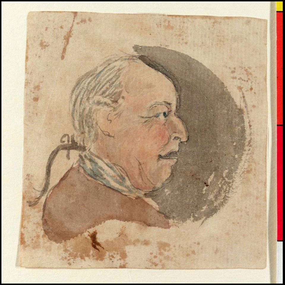 Profile of a middle-aged man with a pigtail (Bray album) RMG PT2003