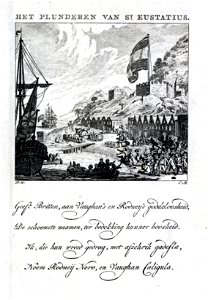 Prise et pillage ile Saint Eustache 1781 par les Anglais