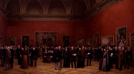 Private View of the Old Masters Exhibition, Royal Academy, 1888 by Henry Jamyn Brooks
