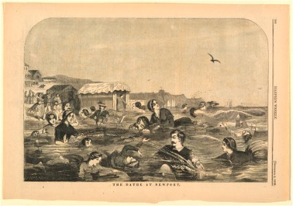 Print, The bathe at Newport, Harper's Weekly, September 1858 (CH 18606347)