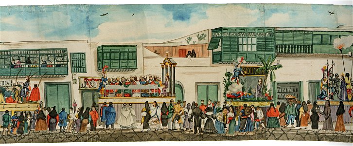 Procesión del Jueves Santo por la Calle de San Agustín (fragmento)