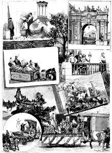 Procesión Cívico-Histórica (La Habana, 1892). Free illustration for personal and commercial use.