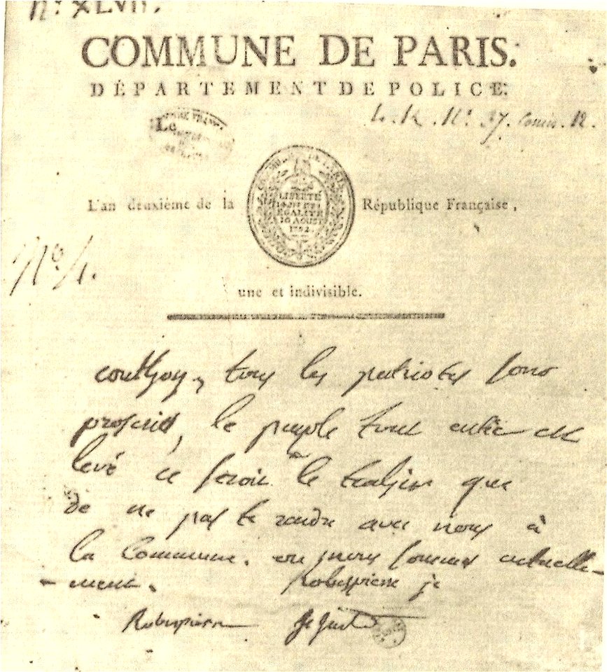 Proclamation Commune de Paris 10 Thermidor An II