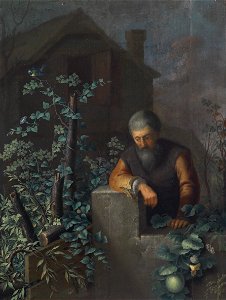 Prokop Steinel Ein Mann in Betrachtung eines Froschs