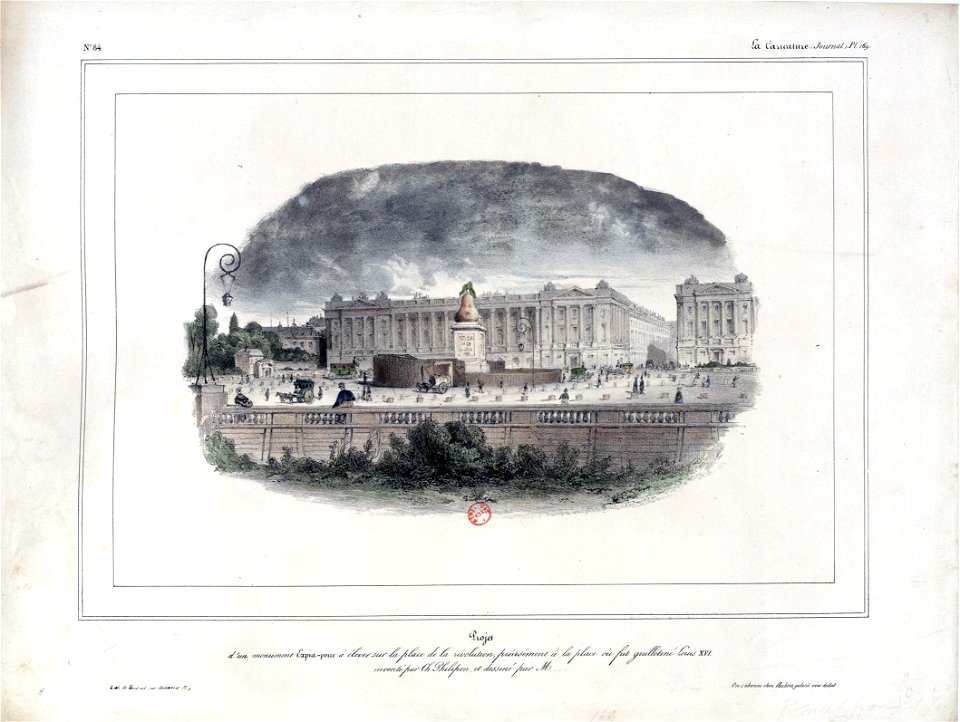 Projet d’un monument Expia-poire à élever sur la place de la révolution, précisément à la place où fut guillotiné Louis XVI