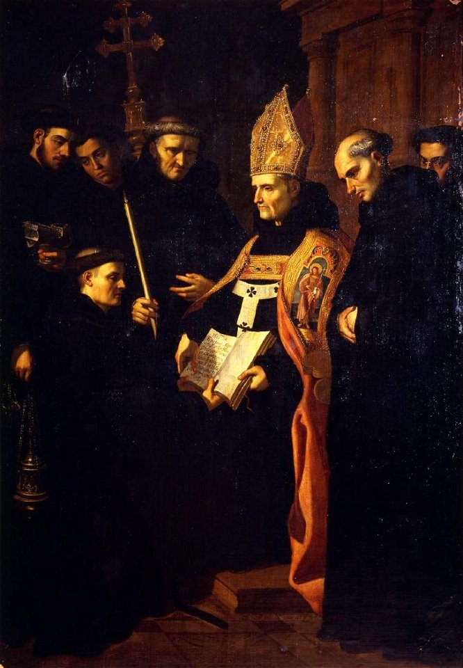 Profesión religiosa de San Alonso de Orozco en manos de Santo Tomás de Villanueva (Real Academia de Bellas Artes de San Fernando)