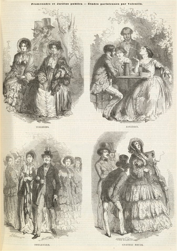 Promenades et Jardins publics 2. Études parisiennes par Valentin
