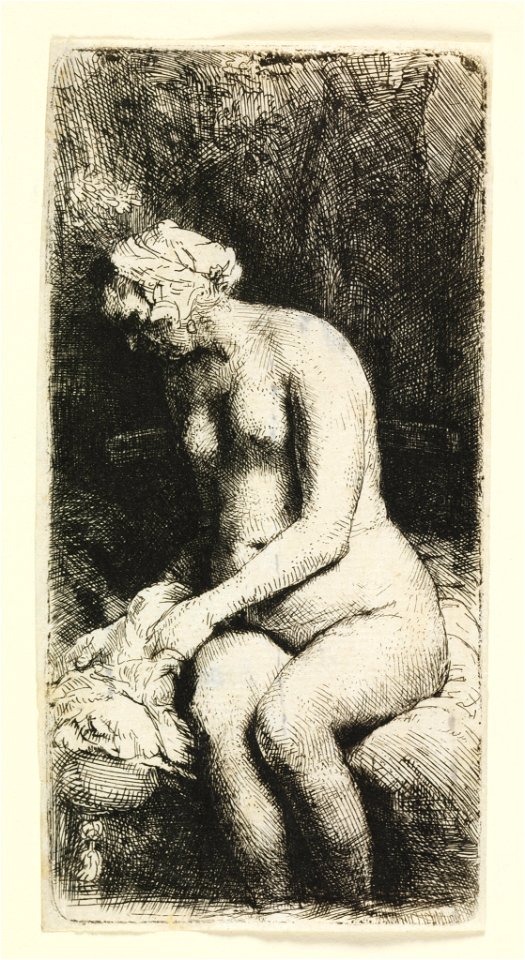 Print, Woman Bathing Her Feet at a Brook, 1658 (CH 18384729)