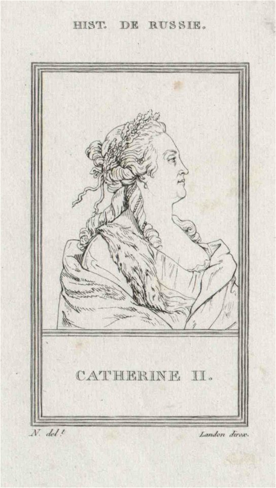 Profile engraving of Catherine II of Russia 02