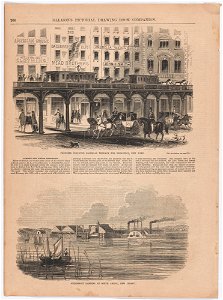 Proposed Elevated Railroad Terrace for Broadway, New York, by Samuel E. Brown after John C. Wade, 1854, wood-cut engraving, from the National Portrait Gallery - NPG-AD-NPG 2007 27