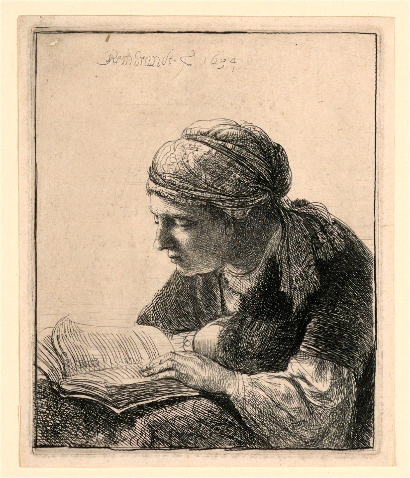 Print, Woman Reading, 1634 (CH 18612695-2)