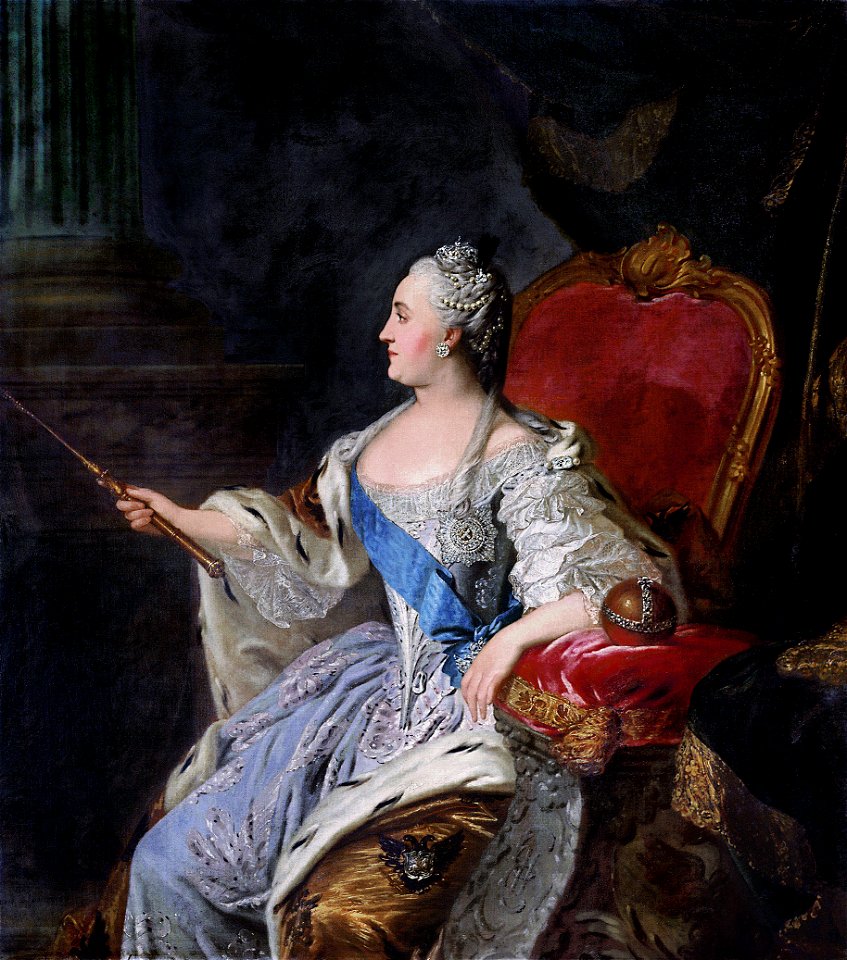 Profile portrait of Catherine II by Fedor Rokotov (1763, Tretyakov gallery)FXD