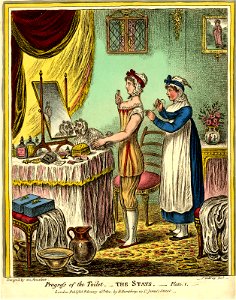 Progress of the Toilet.-The Stays.-Plate 1. (BM 1868,0808.7910)