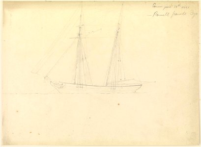 Profile of a two-masted yacht, 1821 RMG PZ0924