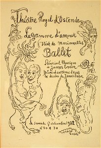 Programma van de opvoering van het ballet La Gamme d'Amour - Schouwburg Oostende 17 december 1932, James Ensor, Mu.ZEE Oostende, SM002264a