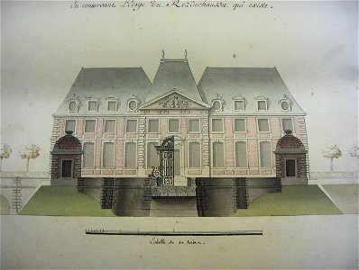 Projet de façade du château de Renansart établi au XVIII e par le comte de Flavigny