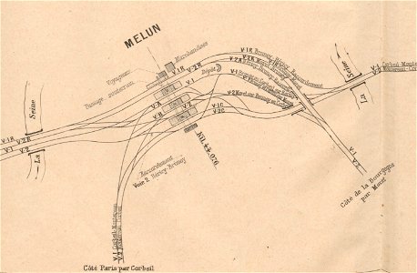 Projet d'aménagement de la gare de Melun en 1906