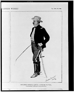 Prominent officers now at Tampa, Florida. Brigadier-General Samuel S. Sumner, U.S. Vola., commanding 1st Brigade, Cavalry Division - Drawn from life by Frederic Remington, special artist for LCCN93505860