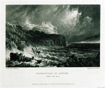 Promontory of Sunium From the Sea - Williams Hugh William - 1829