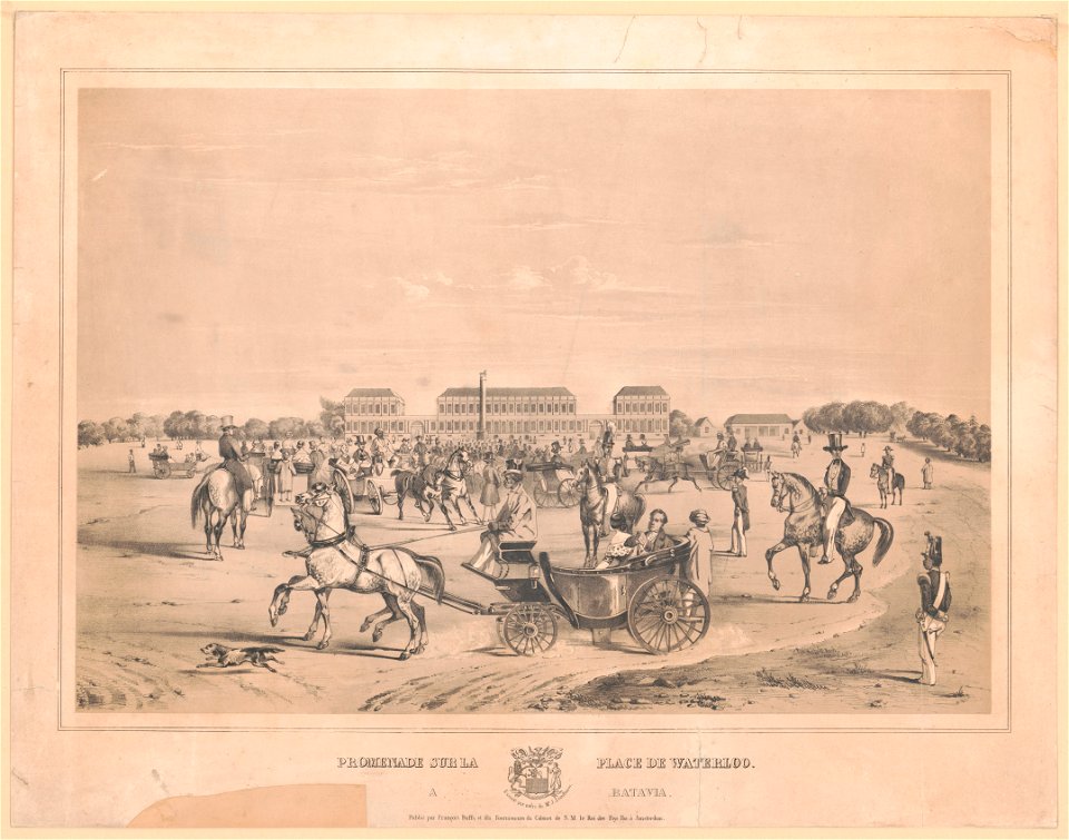 Promenade sur la place de Waterloo., a Batavia LCCN2003677517