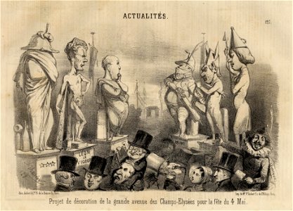 Projet de décoration de la grande avenue des Champs-Elysées pour la fête du 4 Mai