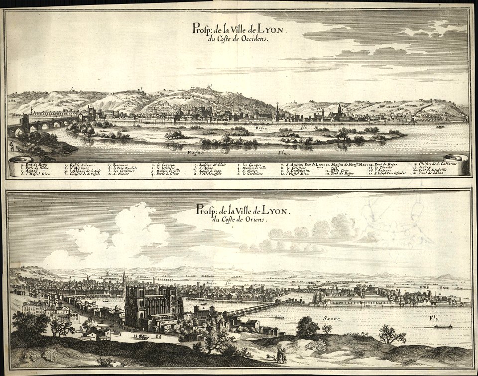 Prosp de la Ville de Lyon du Coste de Occidens, objectnr A 57403