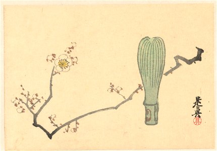 Pruimenbloesem en een theeklopper-Rijksmuseum RP-P-1960-368