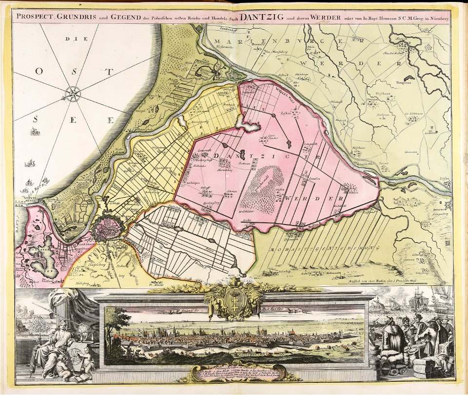Prospect, Grundris und Gegend der Polnischen vesten Reichs und Handels-Stadt Dantzig... - CBT 5883158