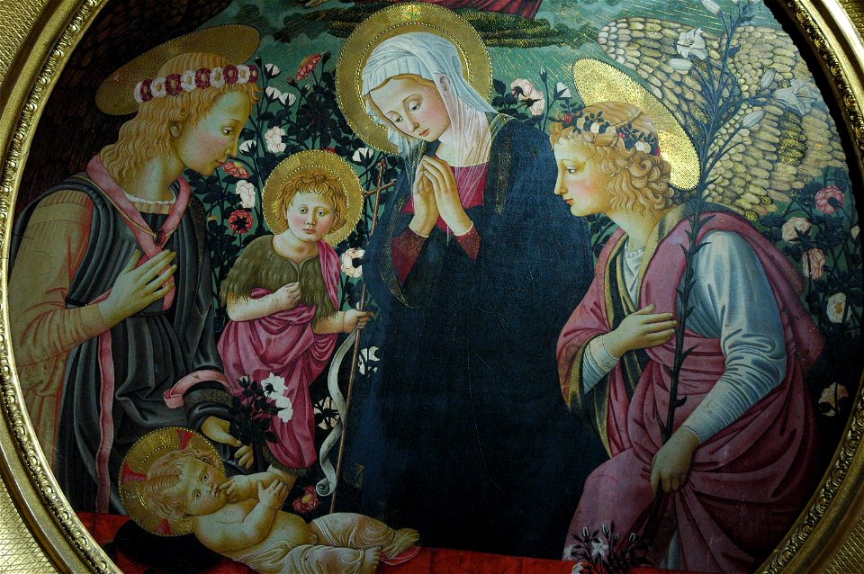 Pseudo Pier Francesco Fiorentino - La Vierge, Saint Jean Baptiste et deux anges