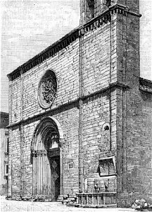 Prospetto della chiesa di Santa Maria di Paganica (xilografia)