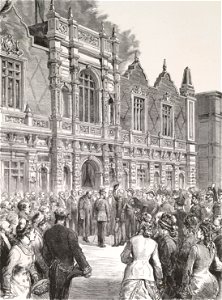 Président de la commission anglaise au maréchal-président de la République devant le pavillon du Prince de Galles
