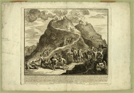 Prospettiva della seconda macchina de fuochi d'artificio, rappresentante il rinomato Monte Vesuvio, alquale portato si Plinio seniore il filosofo, e celebre scrittore per of servarne troppo LCCN2006677663