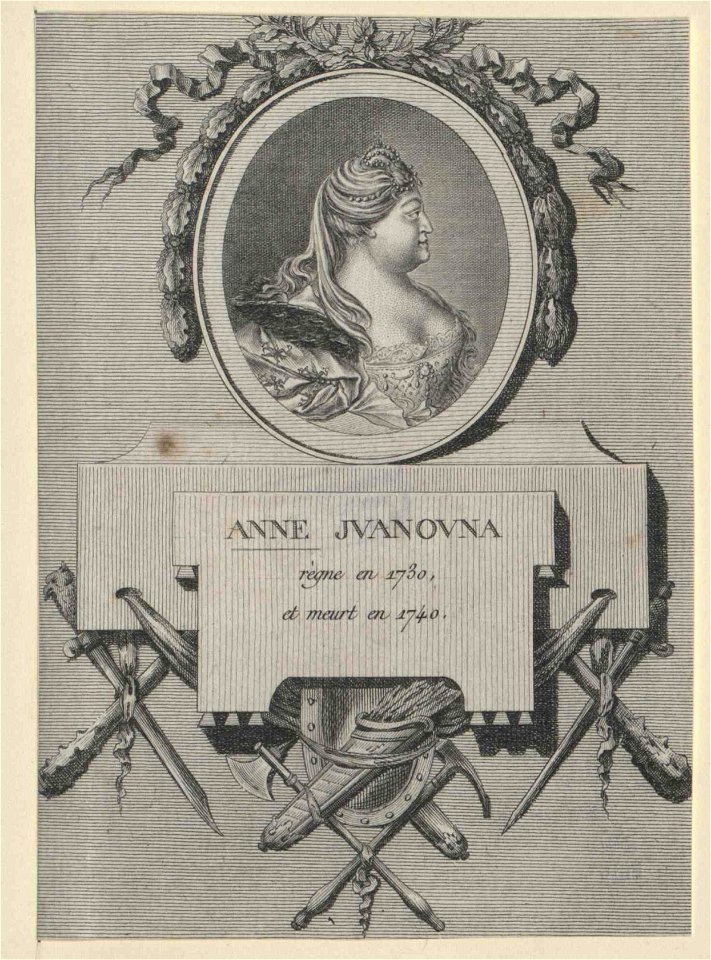 Profile portrait of Anne of Russia (engraving)