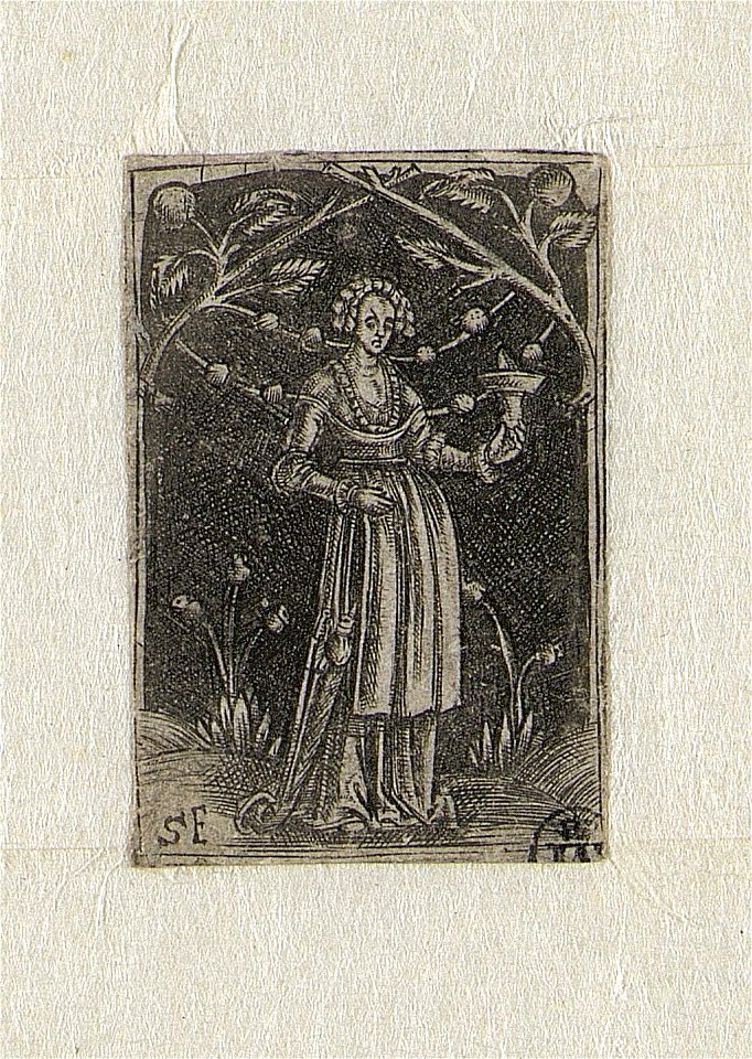 Prudent and Foolish women ca.1519 print by Master S., S.IV 135, Prints Department, Royal Library of Belgium